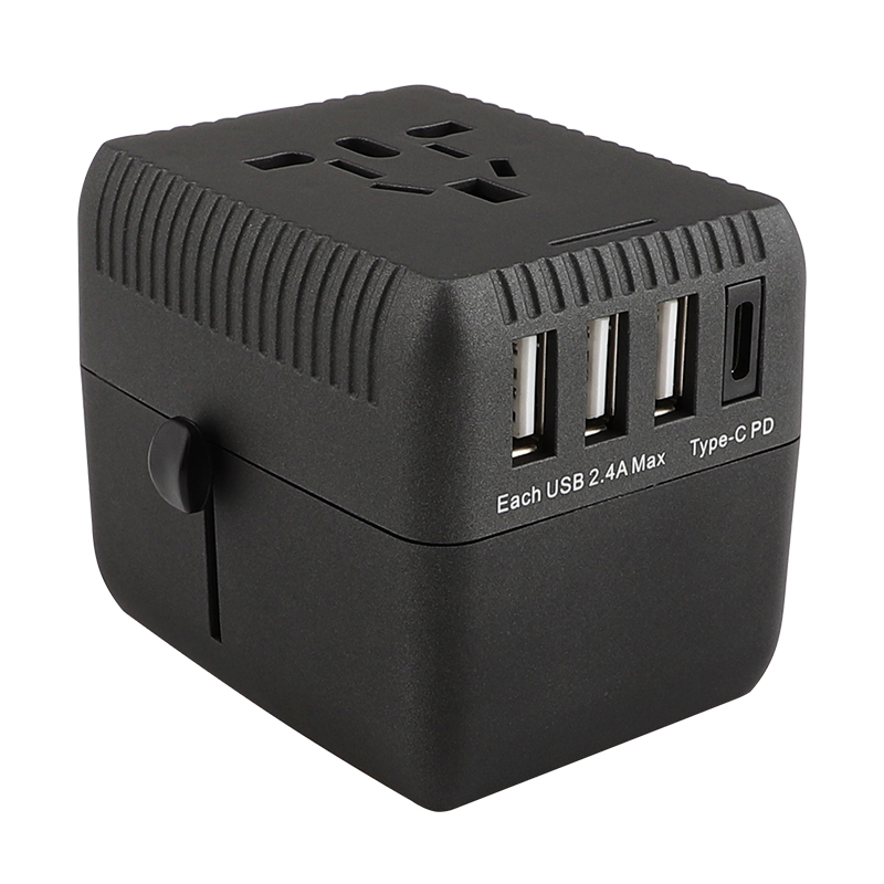 PD Universal Travel Adapter Ein internationales Netzladegerät mit 5 A Smart Power und 3,0 A USB Typ C für USA EU UK AUS